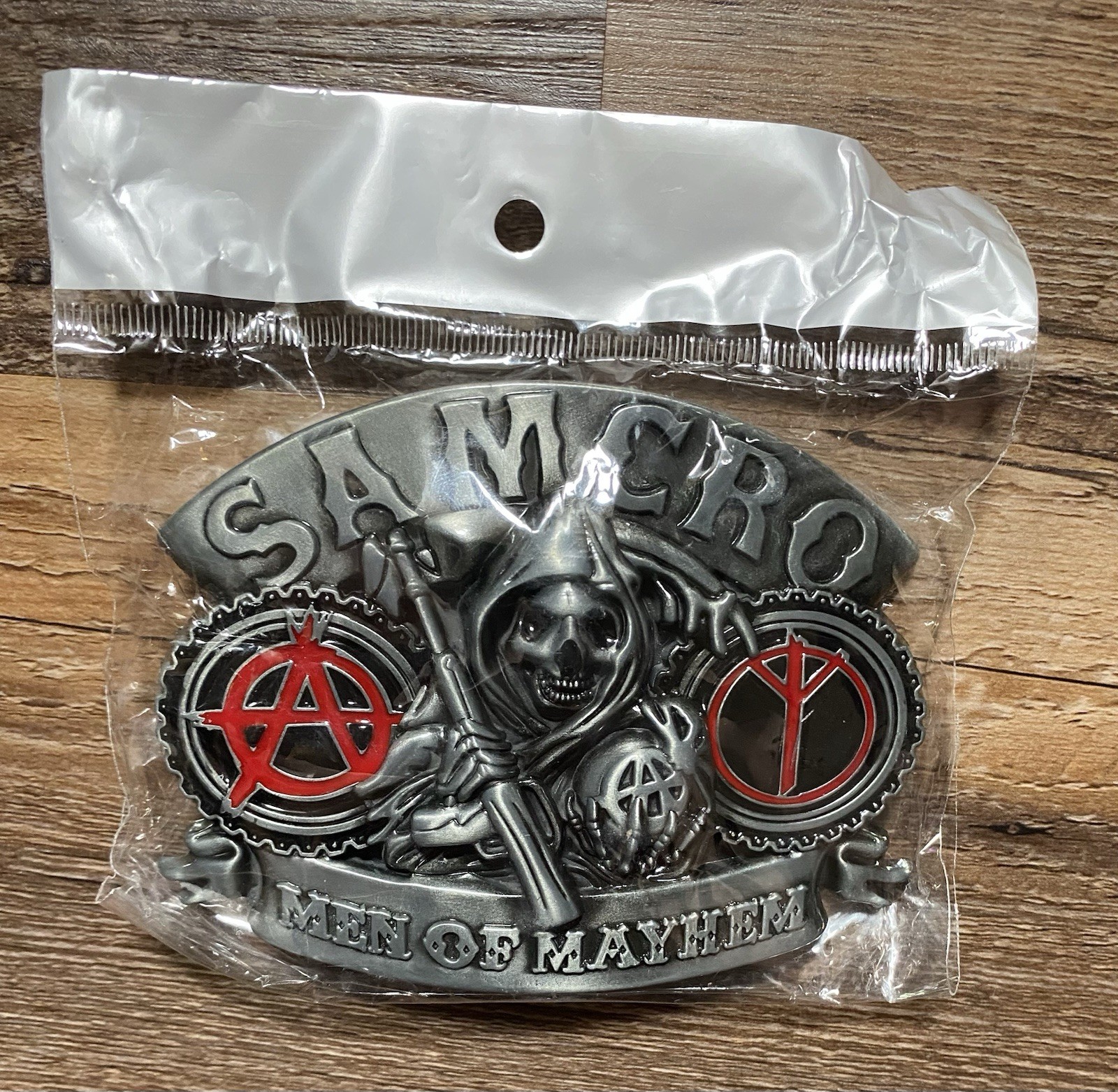 Sons of Anarchy Samcro Men of Mayhem Grim Reaper logo metal Belt BUCKLE New