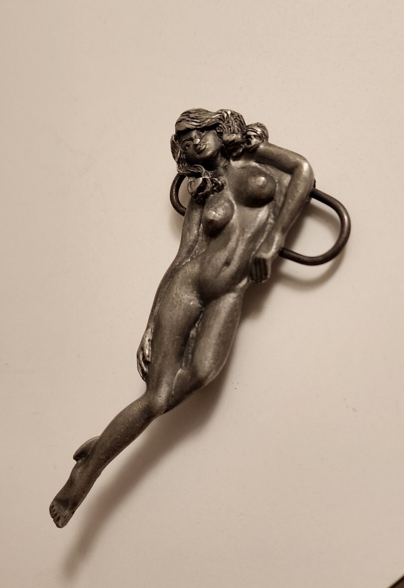 Belt Buckle Rare Vtg 1979 Erotica Nude Female Capt Hawks Sky Patrol & Novelty