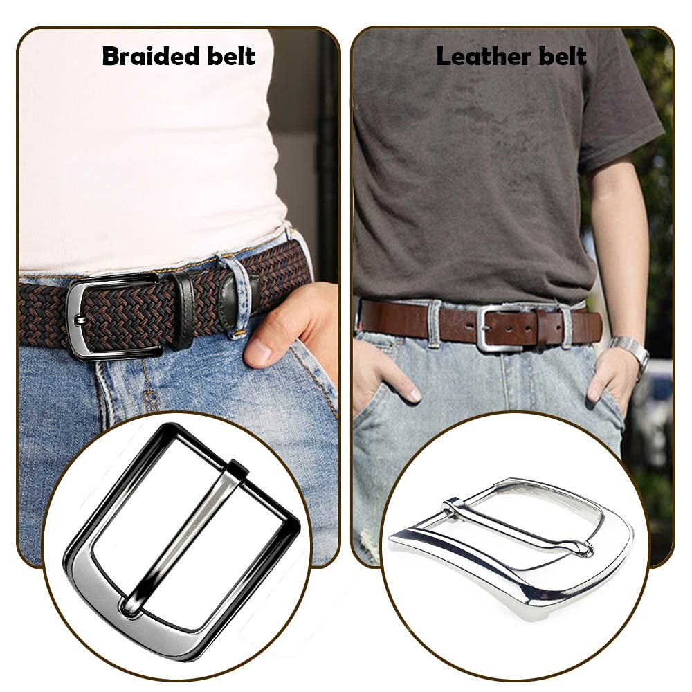 3pcs Belt Buckles Men&rsquo;s Metal Classic Belt Buckle 3.8cm 3840m…