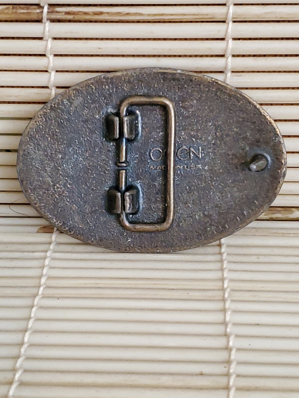 Vintage RONNY Belt Buckle By Oden – Made In USA – 2-3/4”x 2”