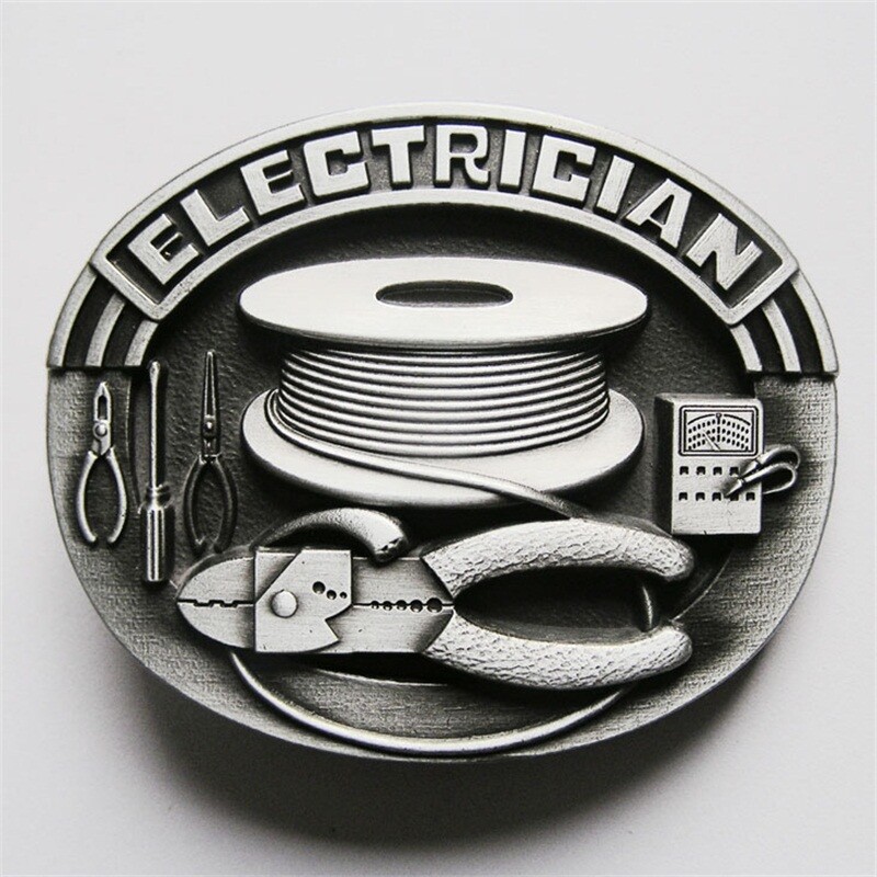 Antique Silver Trades Tradesman Electrician Tool Belt Buckle also Stock in US