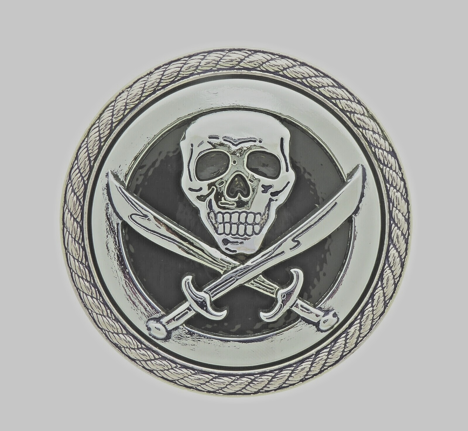 Skull Belt Buckle Men Women Vintage Swords Silver Metal Pirate Halloween Costume