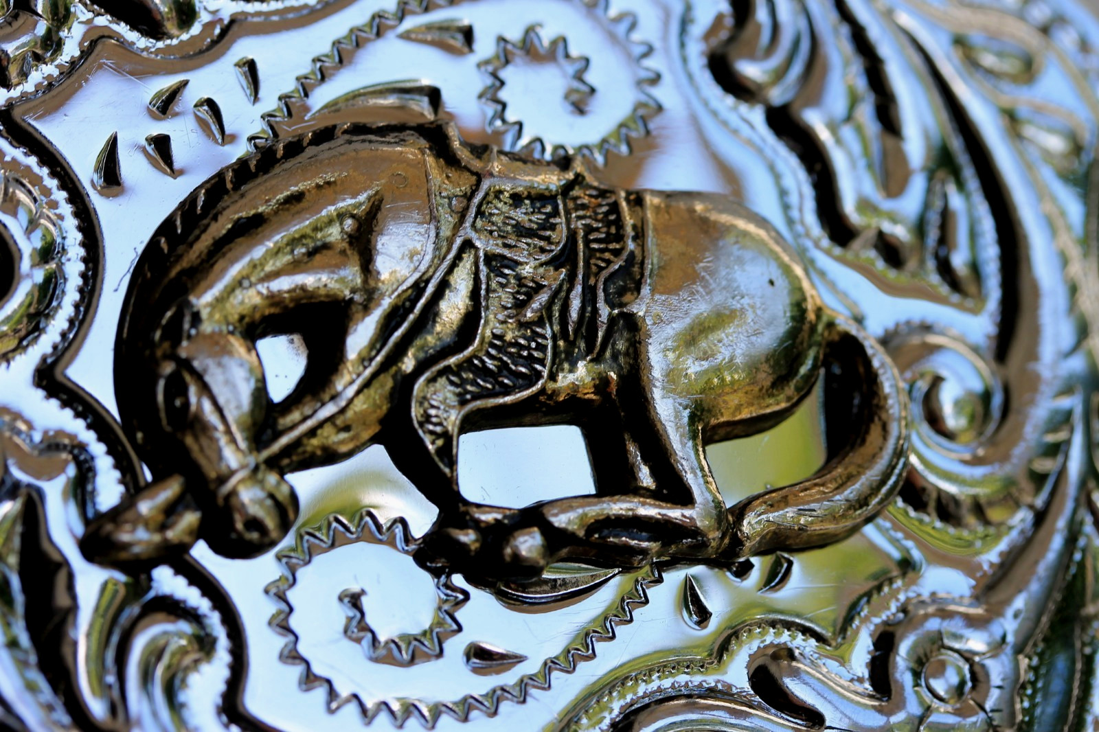 Vintage Western Silver Tone Belt Buckle with Brass Tone Bucking Bronco Horse