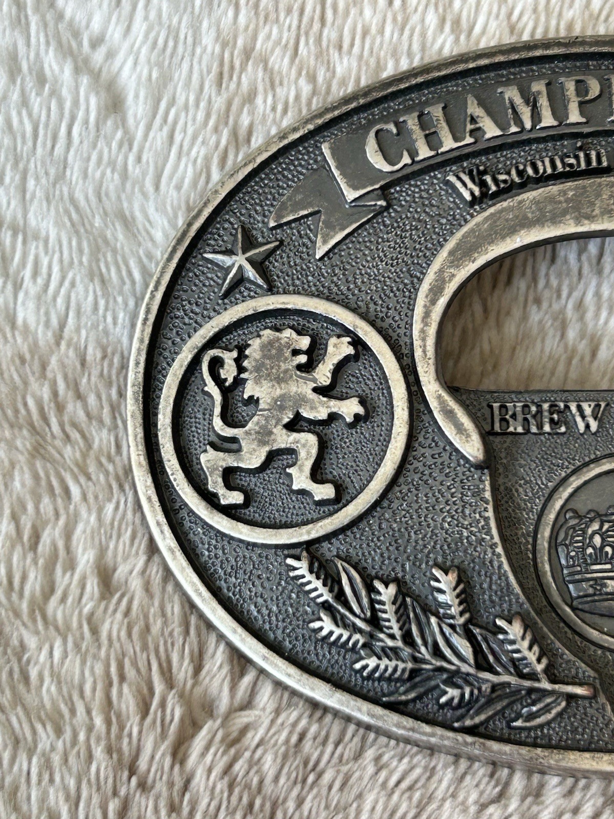 Wisconsin Beer League Beer Opener Belt Buckle Championship Brewmaster Novelty