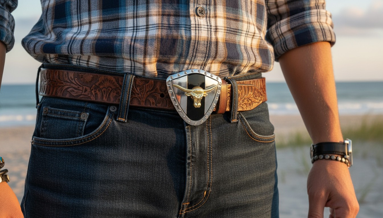 Men Silver Metal Western Belt Buckle Texas Lone Horn Cow Shiny Gold Color Bull