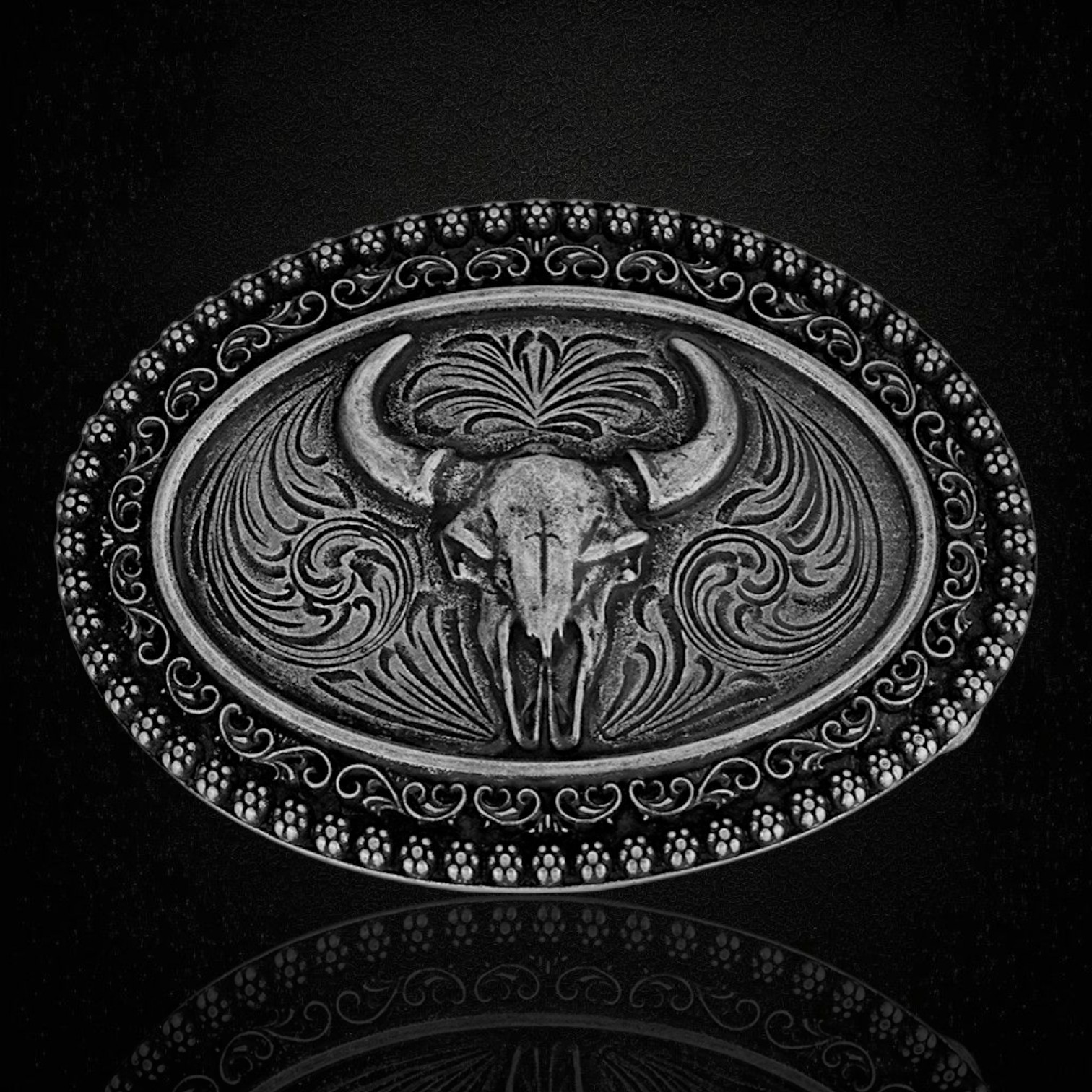 Montana Silversmiths Frontier Pride Buffalo Skull Western Belt Buckle NEW