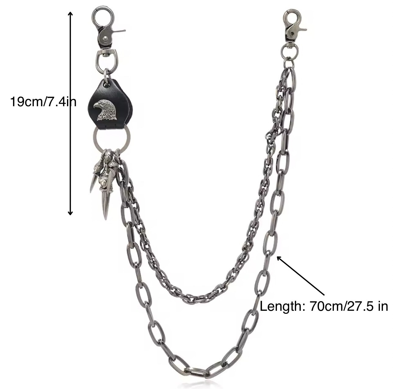 Biker Waist Chain Leather Eagle Claws