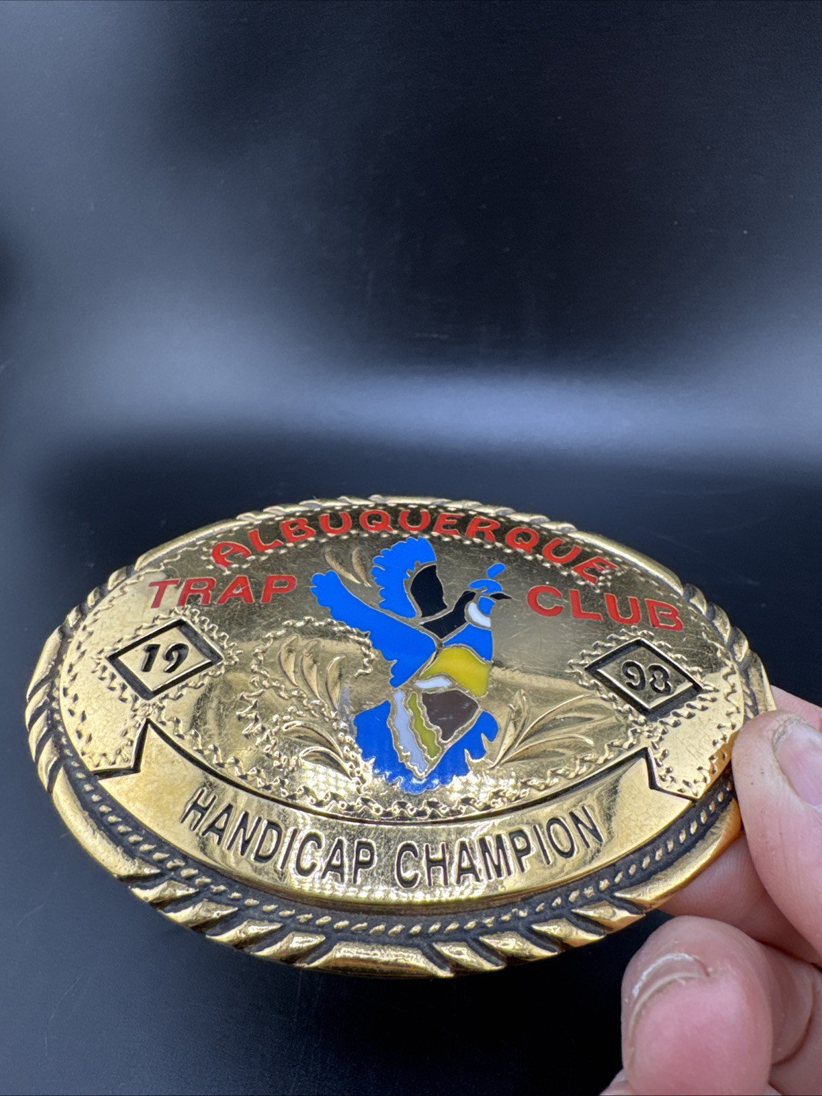 Vintage 1998 Handcrafted USA Albuquerque Handicapped Belt Buckle