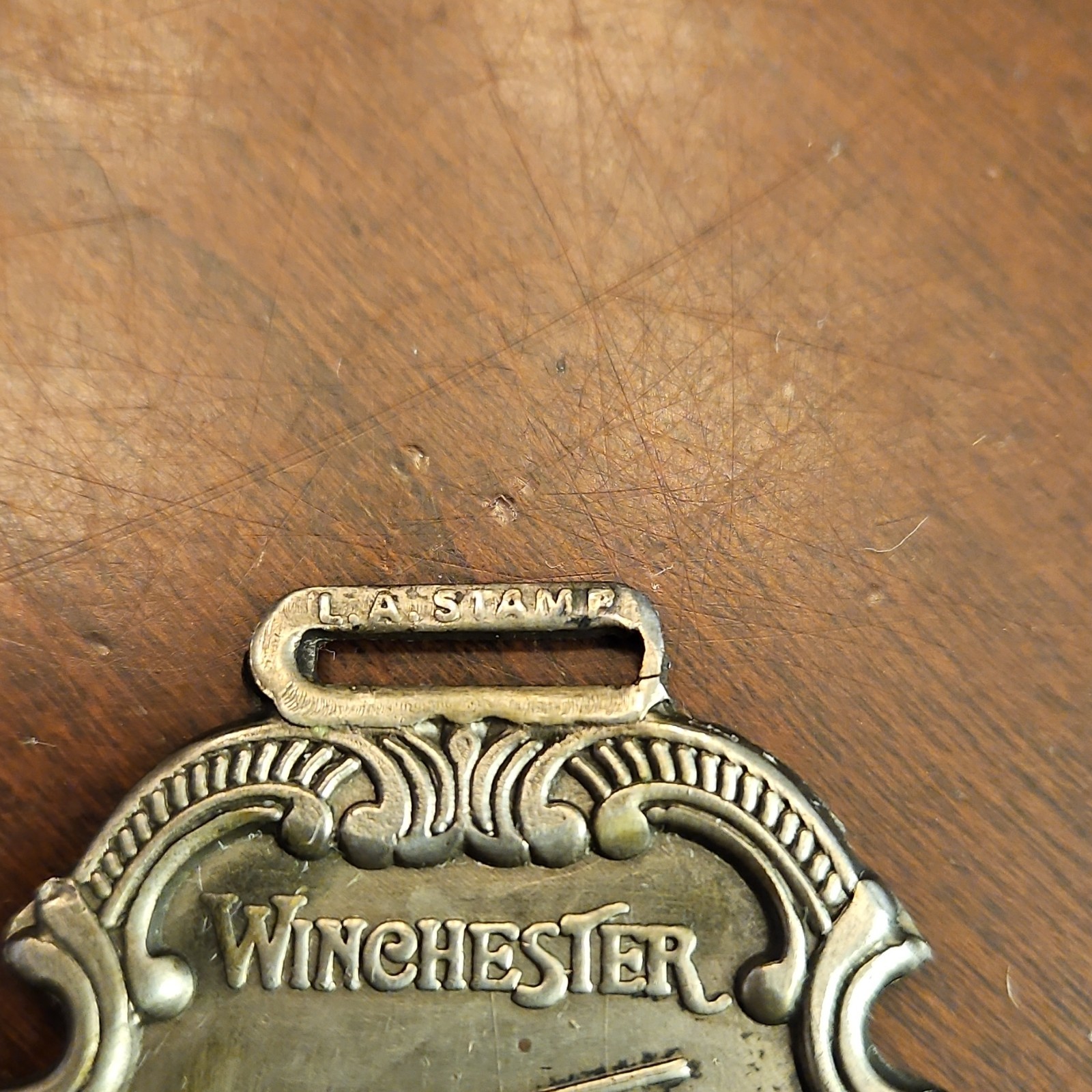 Winchester Metal Western Belt Buckle Antique Finish Silver 1.5in Rifle Logo