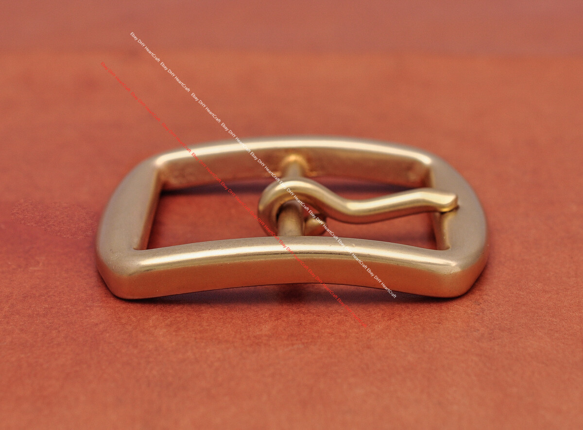 Natural Solid Brass Center Bar Tongue Pin DIY Leathercraft Belt Buckle Fits 39mm