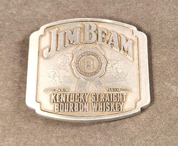 NEW JIM BEAM SOUR MASH KENTUCKY STRAIGHT BOURBON WHISKEY PEWTER BELT BUCKLE