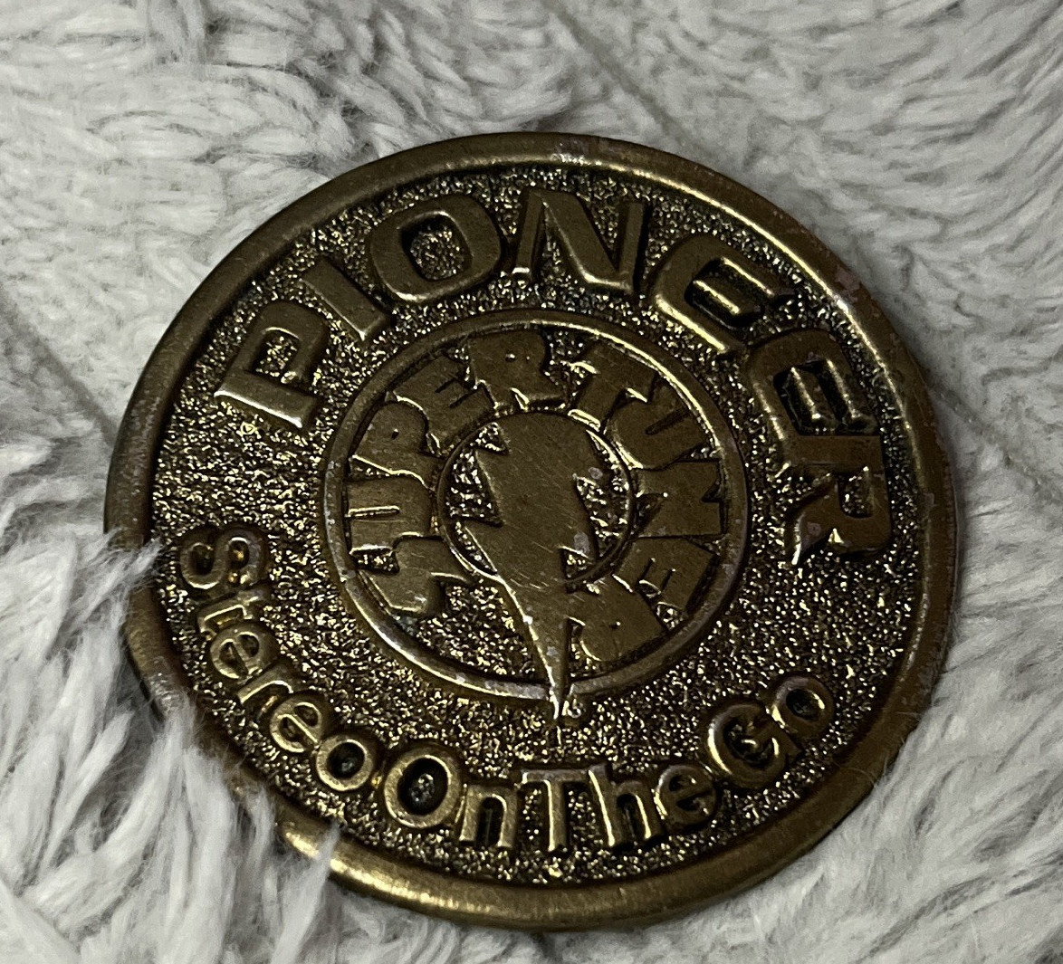 Pioneer Logo Frame Style Belt Buckle, Bronze Tone Metal, Fits 1.5 in Belt