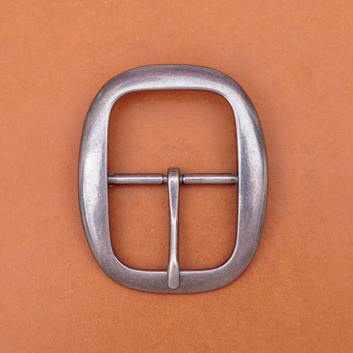 DIY Heavy Strong Center Bar Pin Belt Buckle Silver Plated Fit 40mm Leather Strap