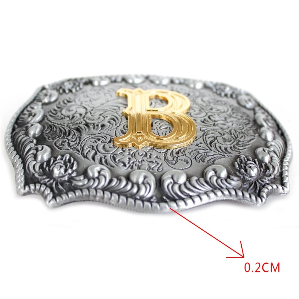 Men&rsquo;s Belt Buckles, English Letter in 3D, Western Style, CowboyAlphabe…
