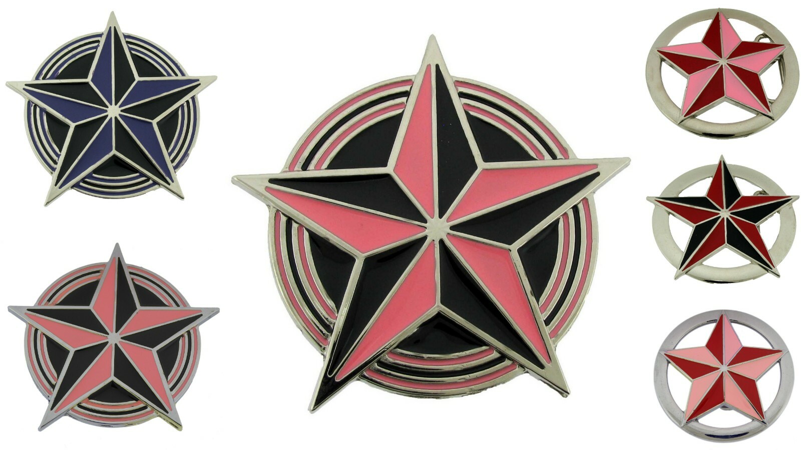 Star Belt Buckle Red Hot Pink Cowboy girly cowgirl western skull rodeo men women