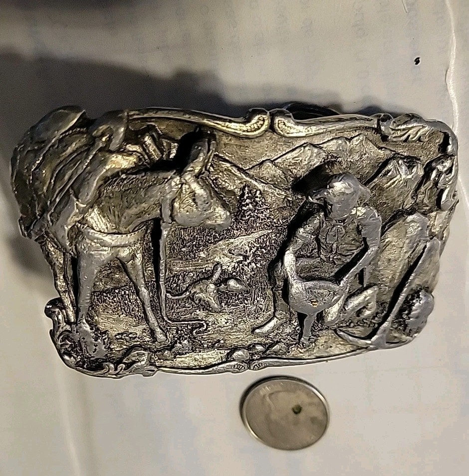 Gold Miner Prospector 3D Pewter Siskiyou ~Arroyo Grande~Belt Buckle Co. 1981
