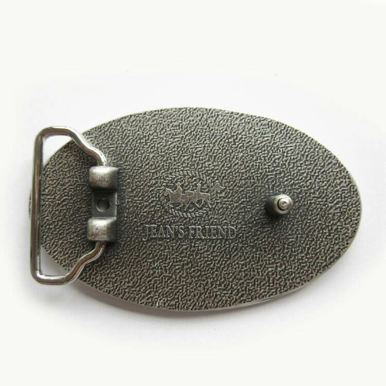 Western Cowgirl Flower Pattern Black Enamel Metal Belt Buckle