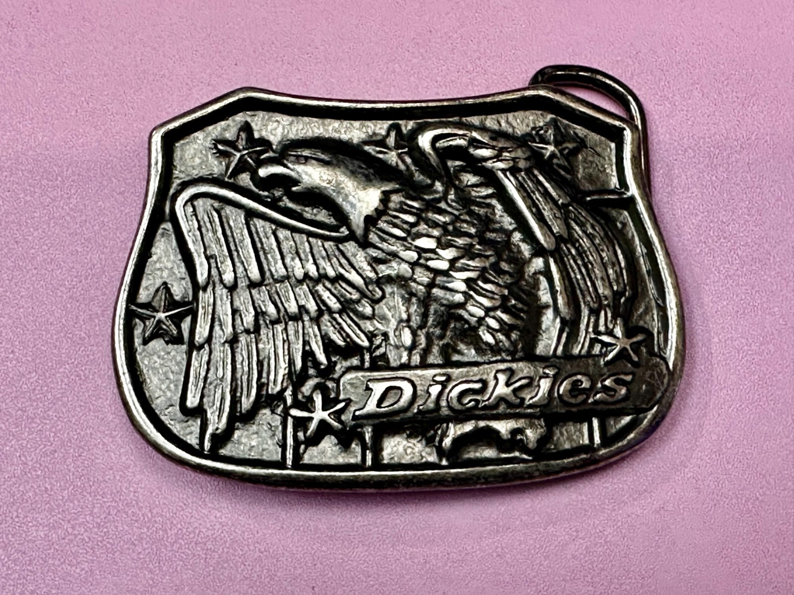 Dickies Flying Eagle Spreading Wings Silver Tone Advertisement Belt Buckle