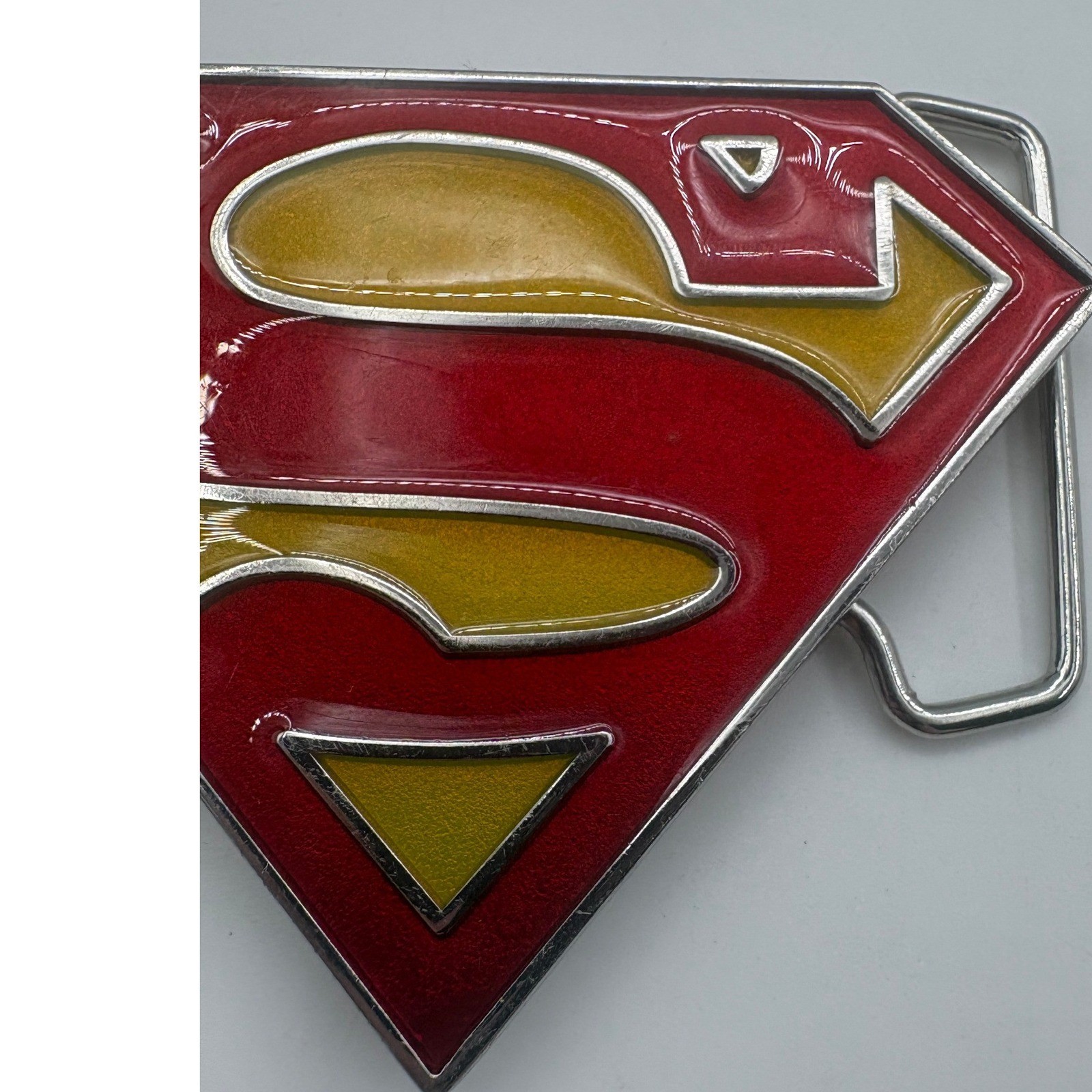 DC Comics Superman Shield Belt Buckle 2011 Superhero Logo Metal Red Yellow EX