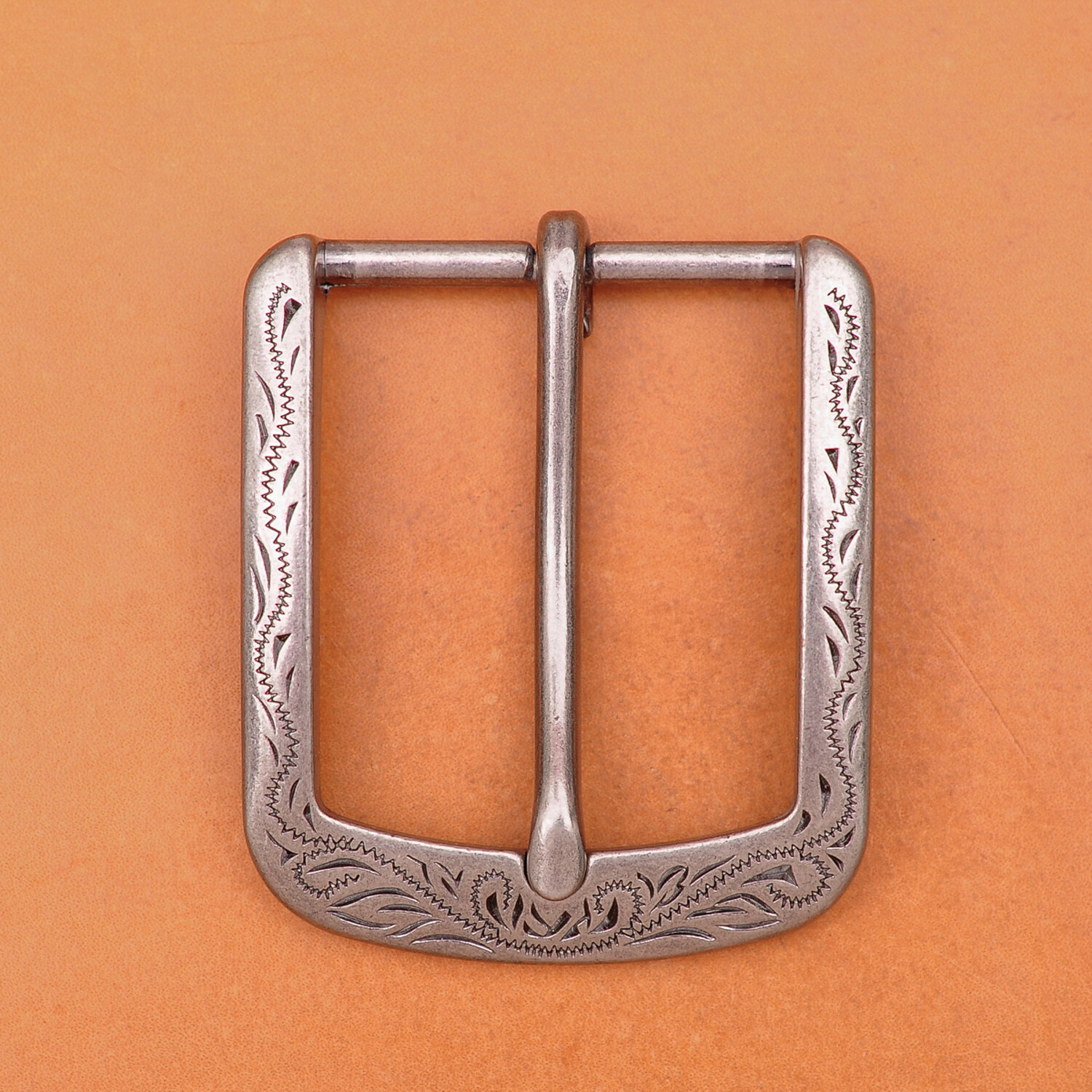 Flower Carved Antique Prong Pin Buckle Men Leather Belt Replacement Buckle 40mm