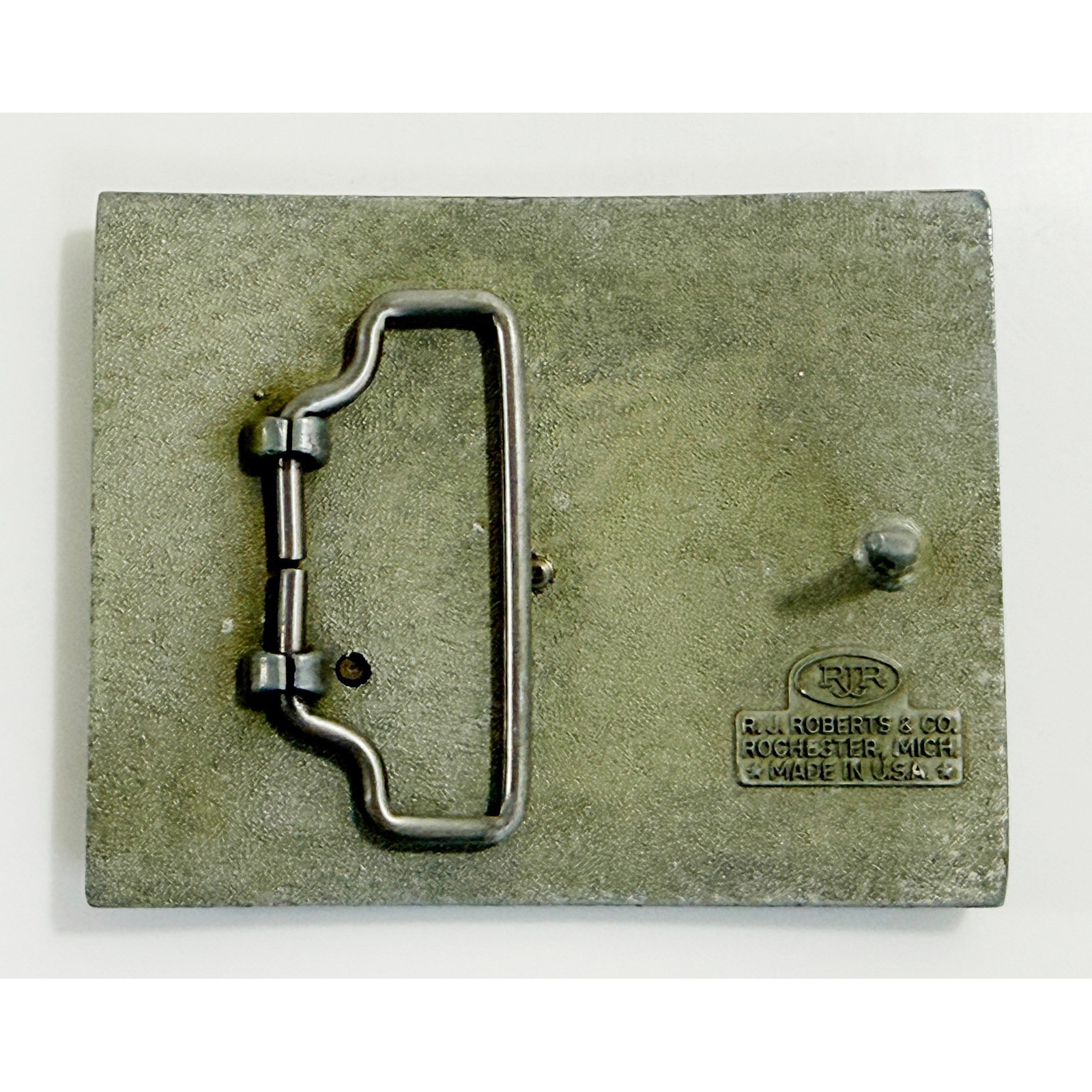 R.J. Roberts Belt Buckle Mens Silver Chevrolet Certified Technician Vintage