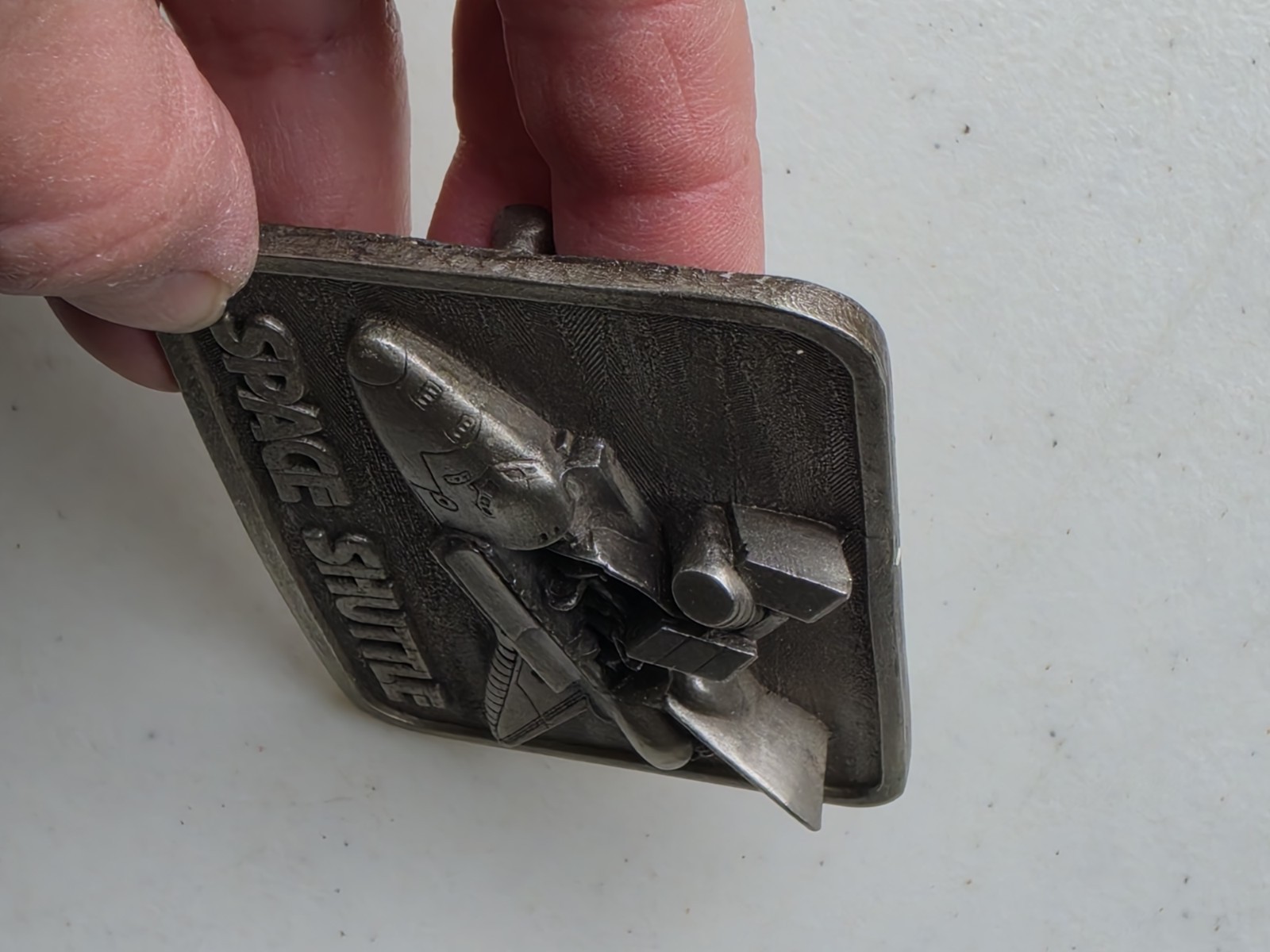 Vintage GEEKY Space Shuttle Belt Buckle The BUCKLE CONNECTION 1980 NASA