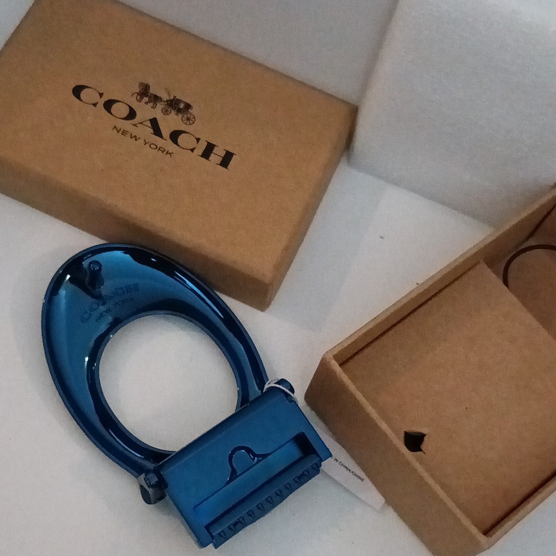 Coach Blue Metal Belt Buckle New