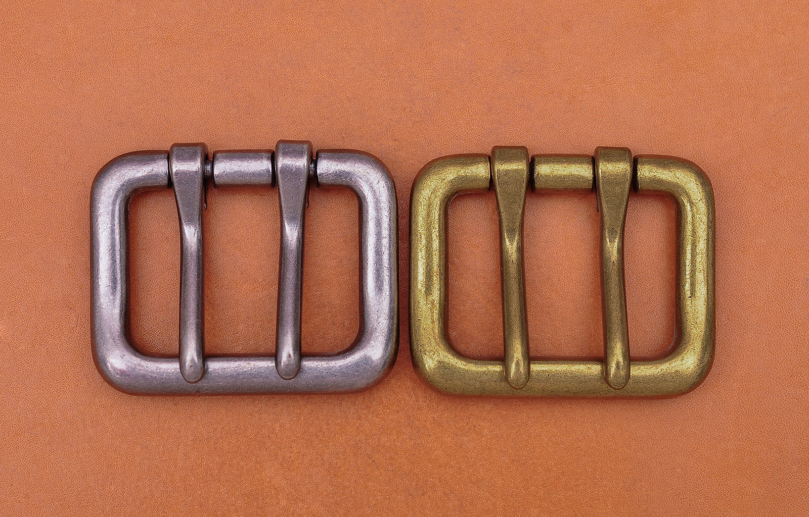 Men Heavy Duty Double Tongue Pin Prong Belt Buckle Fits 40MM Belt Strap Silver