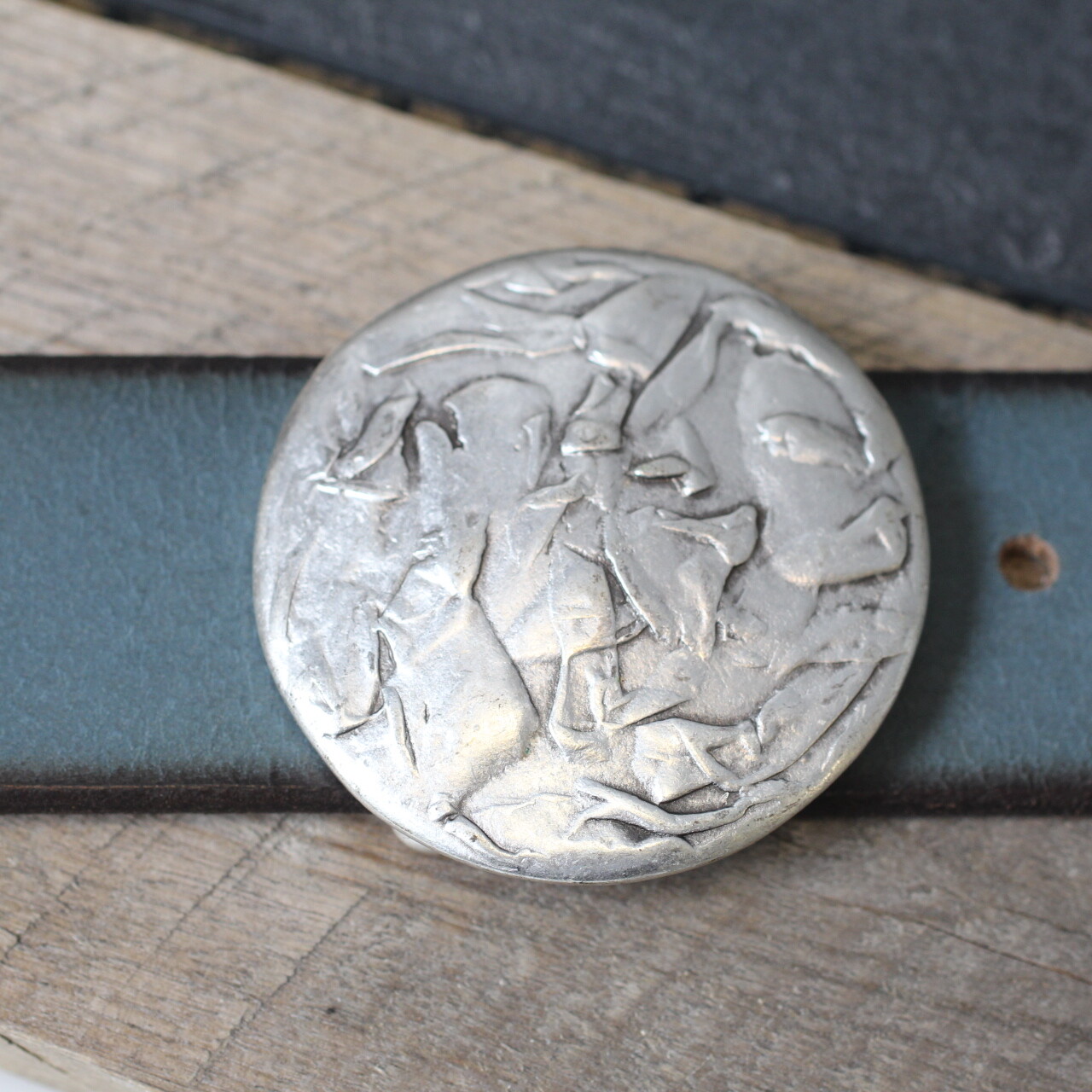 Round belt buckle antique silver buckle removable buckle removable belt up to 4 cm