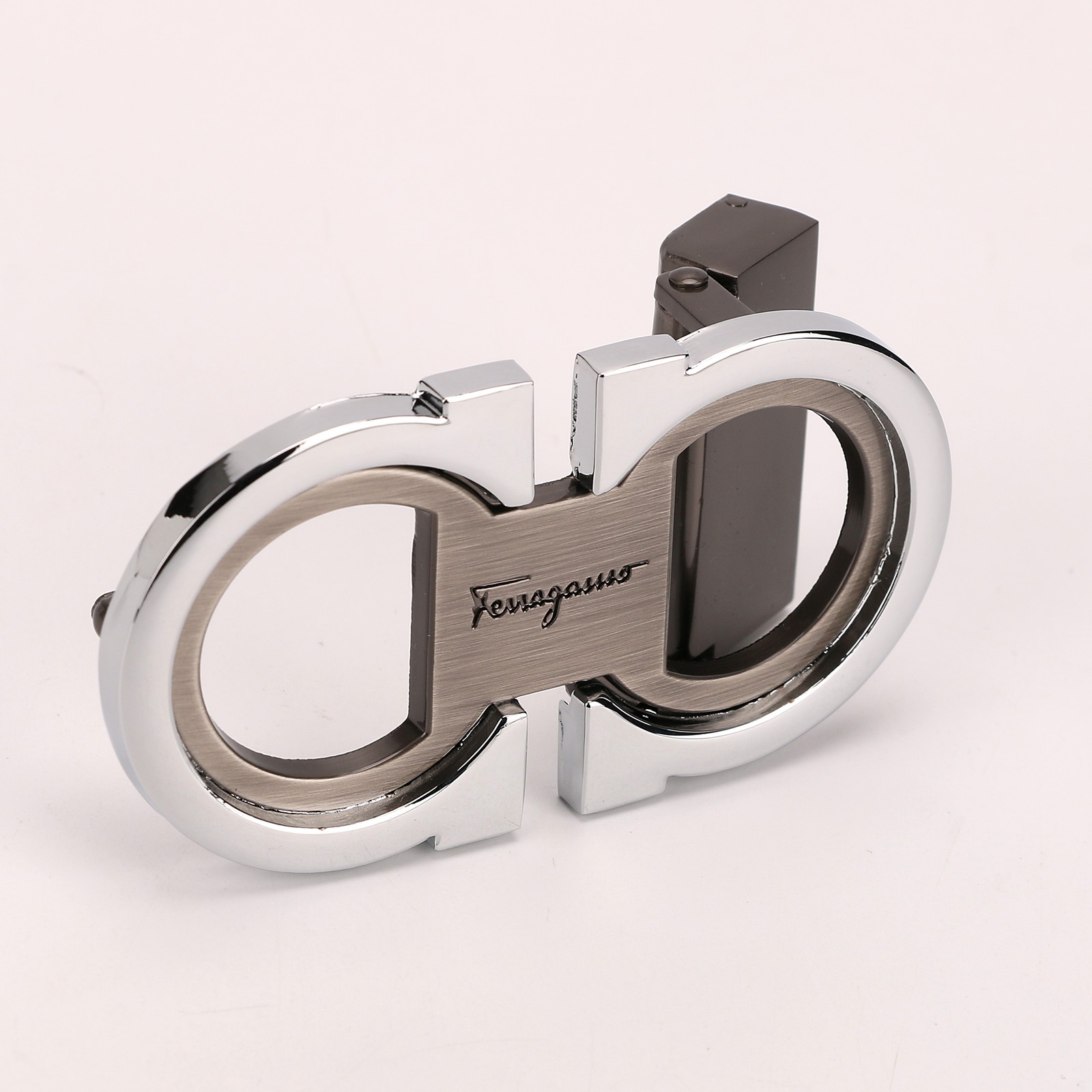 Salvatore Ferragamo Alloy Belt Buckle Silver with Gray for 34-35mm leather strap