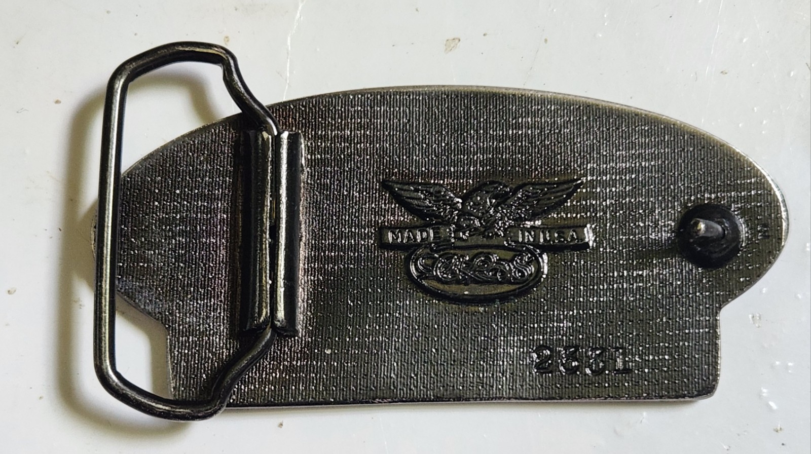 vtg Belt Buckle Ford Truck Emblem Green Enamel U.S.A. numbered