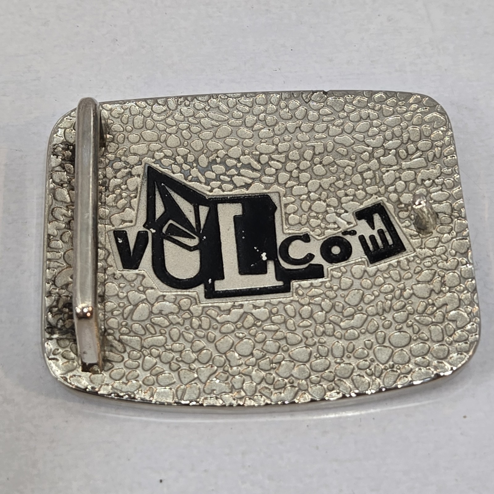 Volcom Falling Skulls Skateboard Diamond Logo Silver and Black Buckle 1.5” Belt