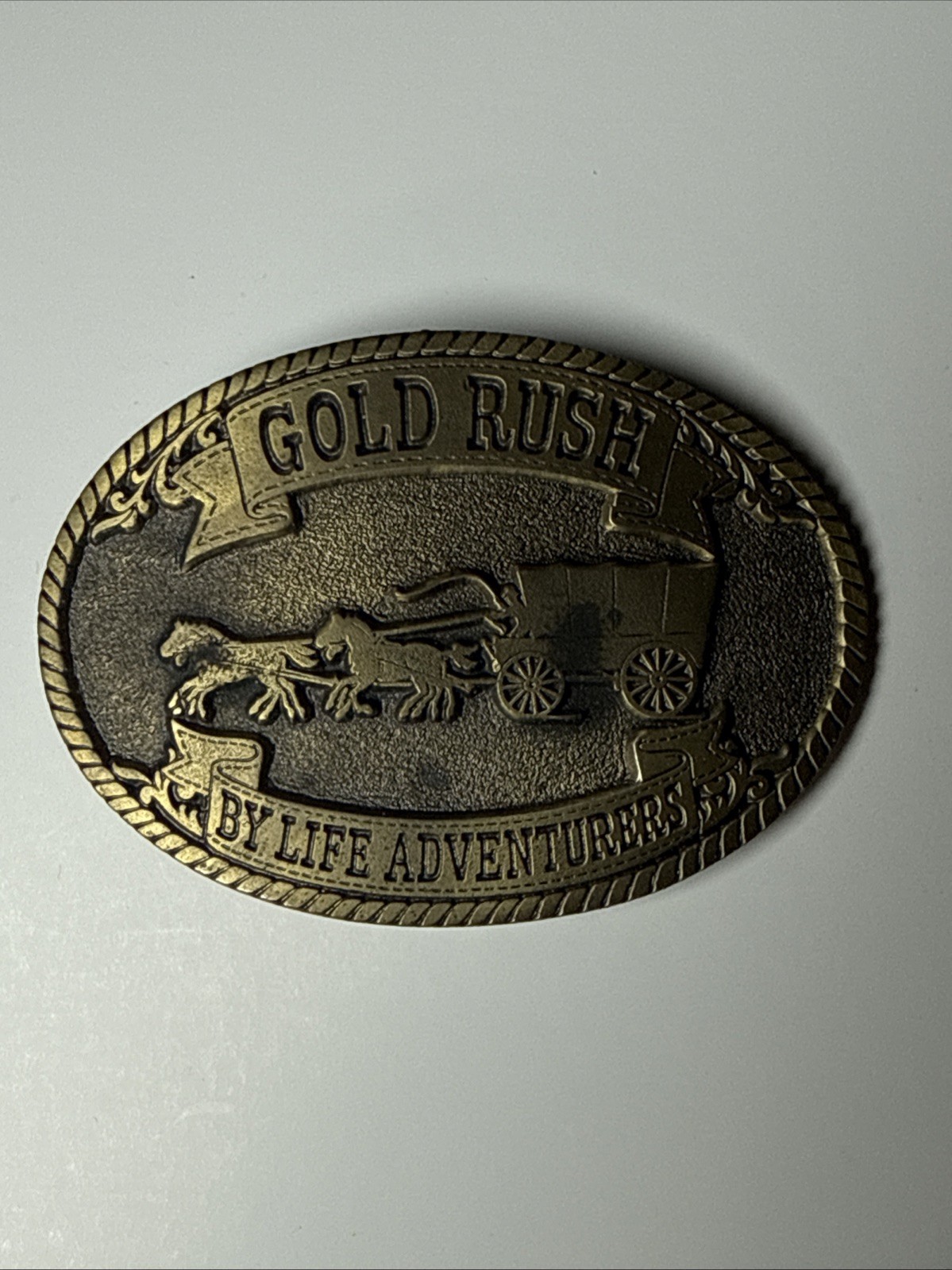 The Great American Buckle Co. Gold Rush By Life Adventures Vintage Belt Buckle