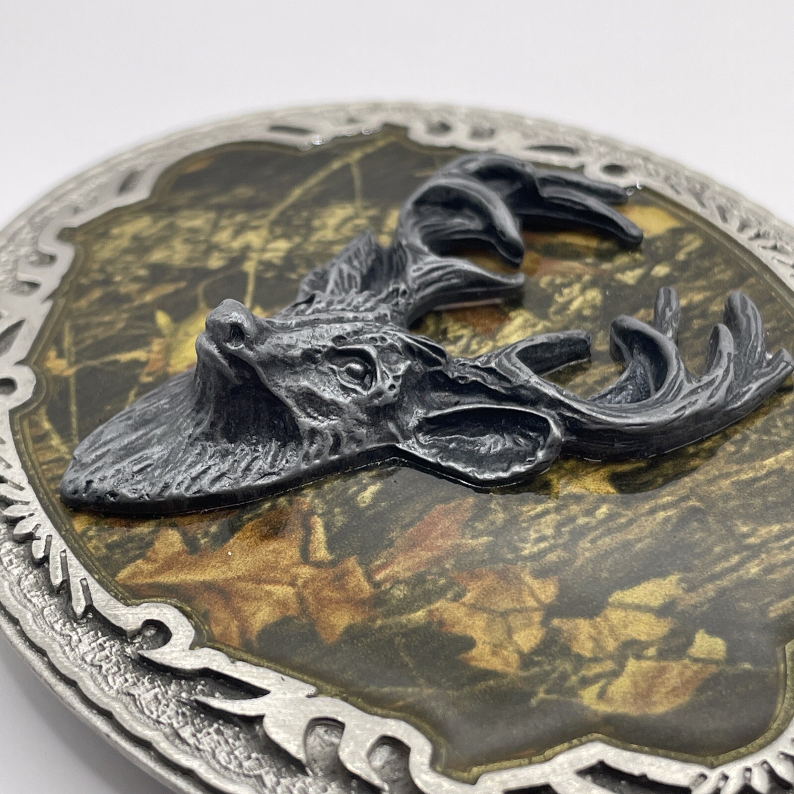 NOS MOSSY OAK BREAKUP DEER BUCK BELT BUCKLE EMI 2006 BBMO Legends West Hunting
