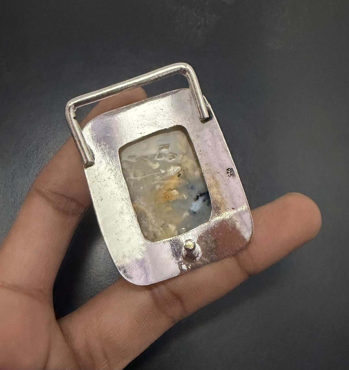 Tiger Dendrite Opal Gemstone 925 Sterling Silver Handmade Belt Buckles Gift For