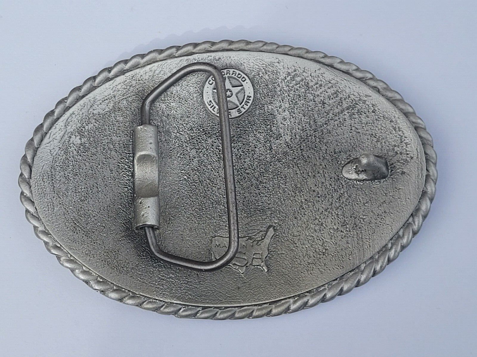 Pewter Old West Marshal Dodge City Badge Belt Buckle Silver Western Buckle