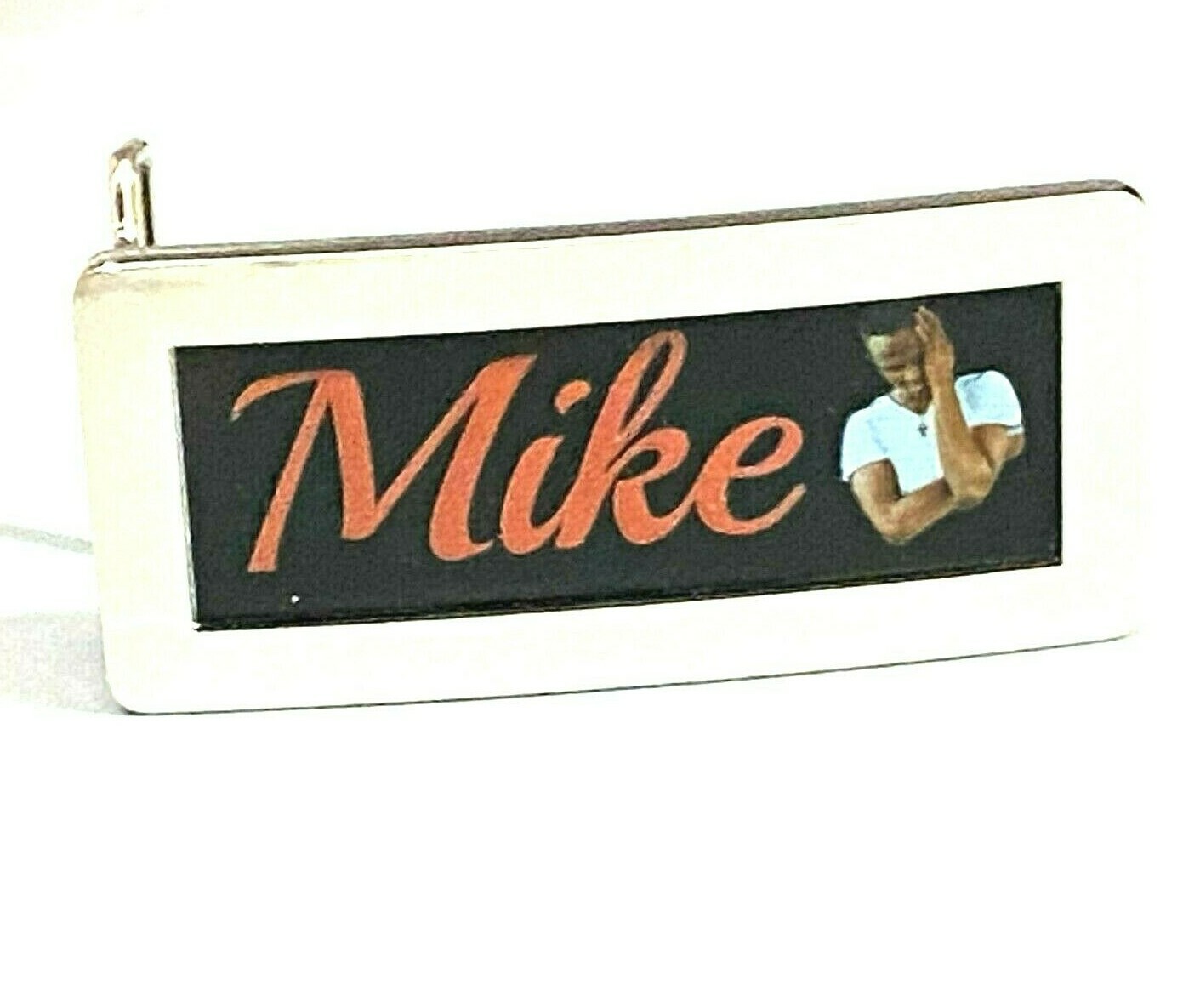Adjustable Silver Belt Buckle Personalized Custom Black Letters Any Name or Word