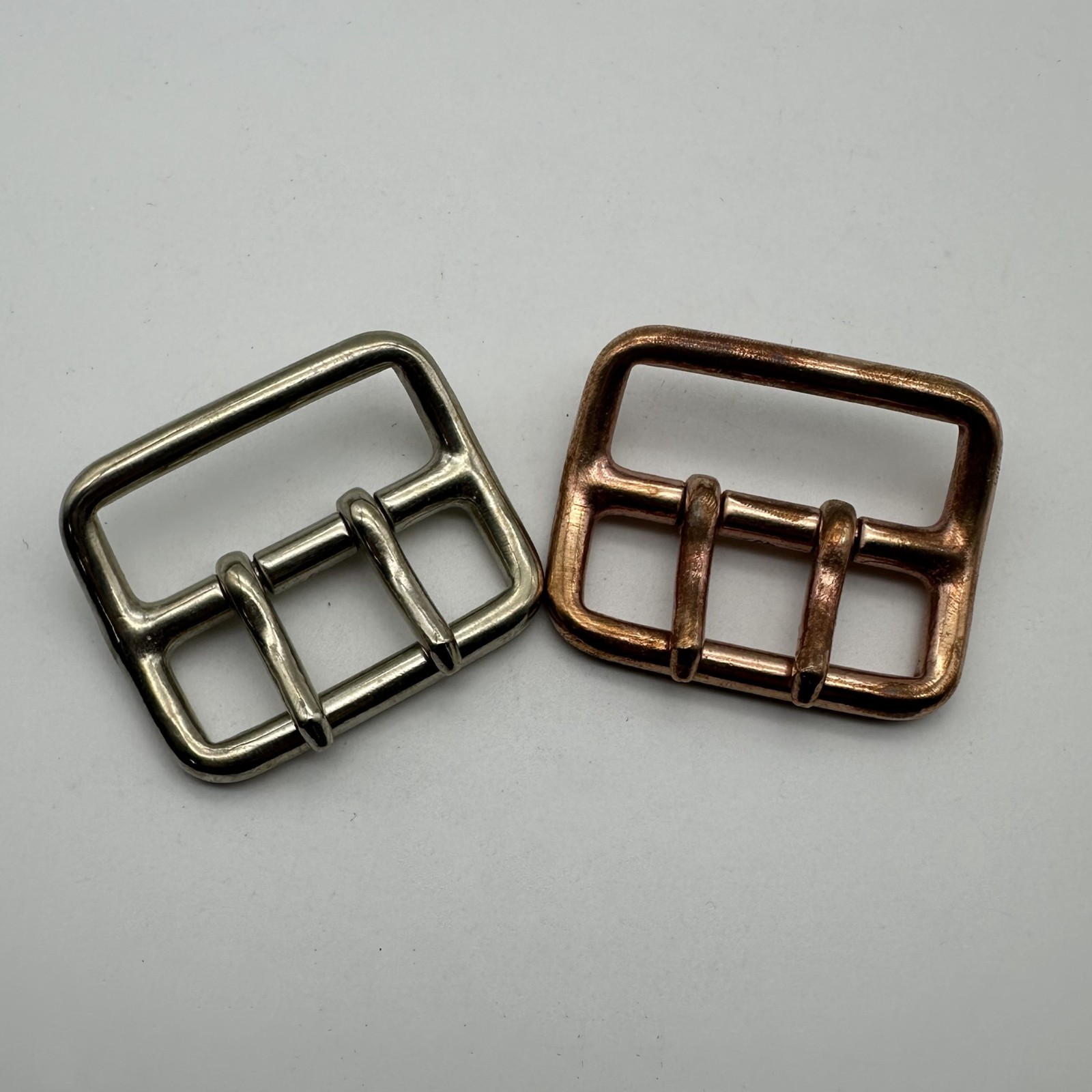 Copper Double Prong Buckle 45mm Leather Belt Fastener Bag Luggage Fasten Buckle