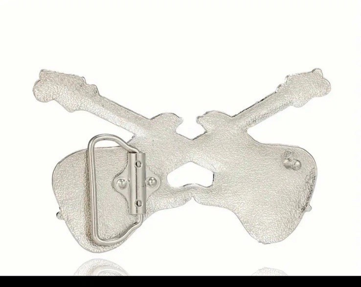 Crossed Guitars Country Rock & Roll Music Metal Fashion Belt Buckle