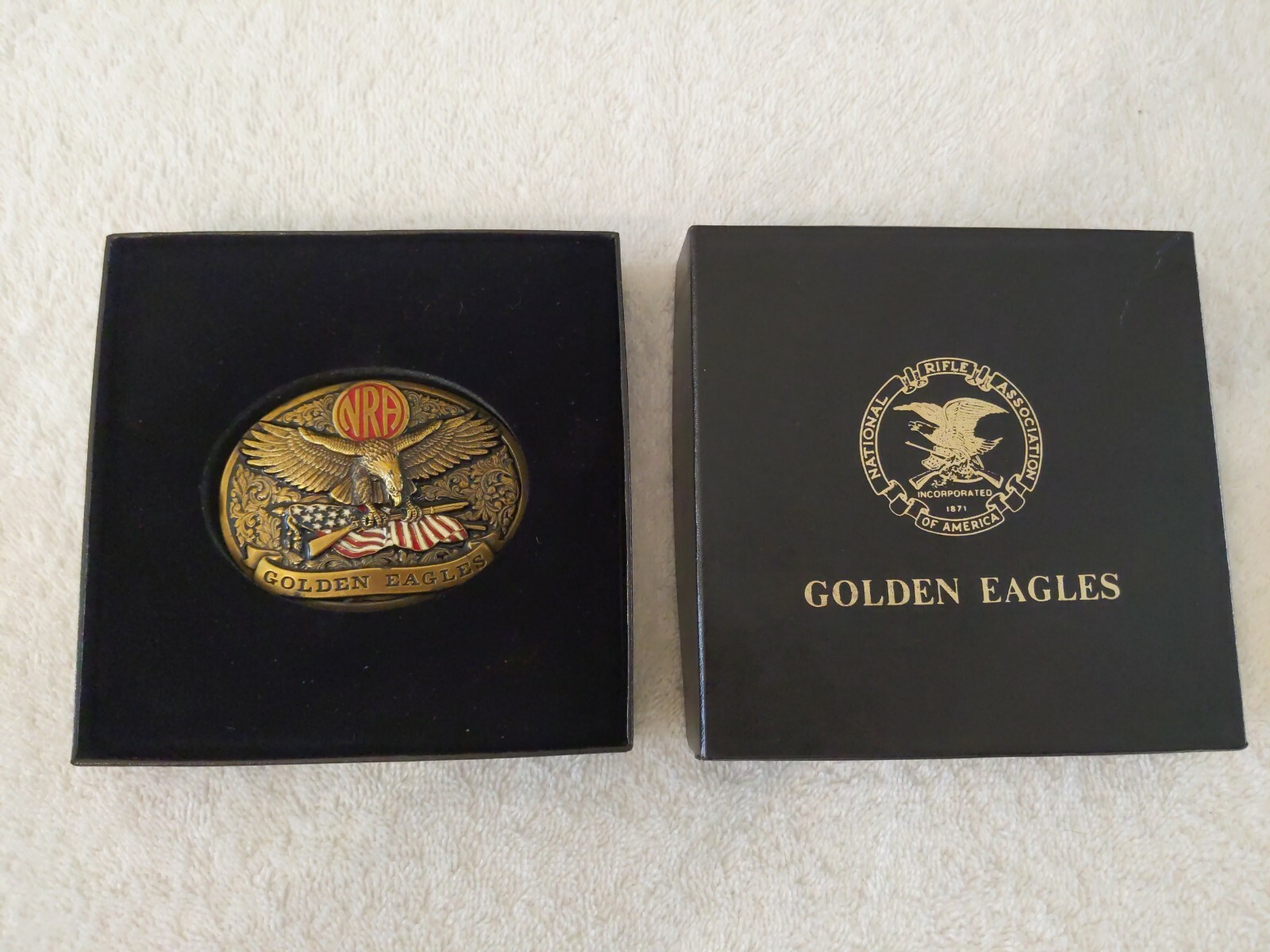 LIMITED EDITION NRA National Rifle Association ~ Golden Eagles * New in Box NOS