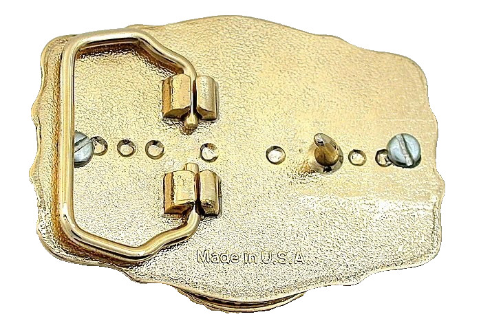 Western Natural Gold Color Oval Black Onyx 2 1/2 Inch Belt Buckle PBB57/5275