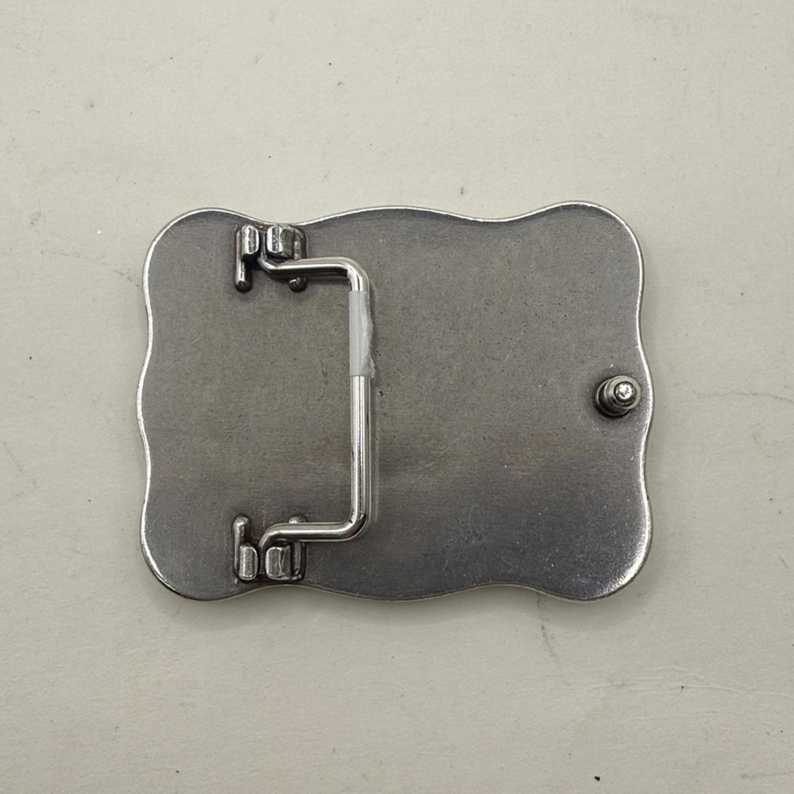 Nocona Western USA American Flag Belt Buckle Silver Tone Cowboy Patriotic