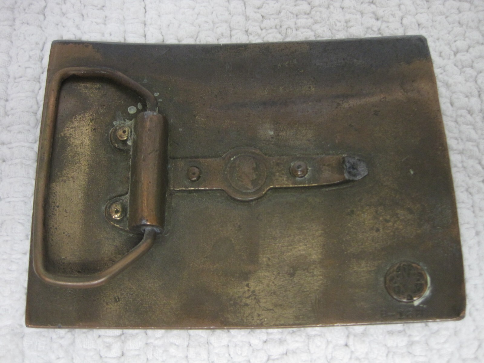 Vintage Anheuser Busch Original Budweiser Beer Curved Brass Belt Buckle