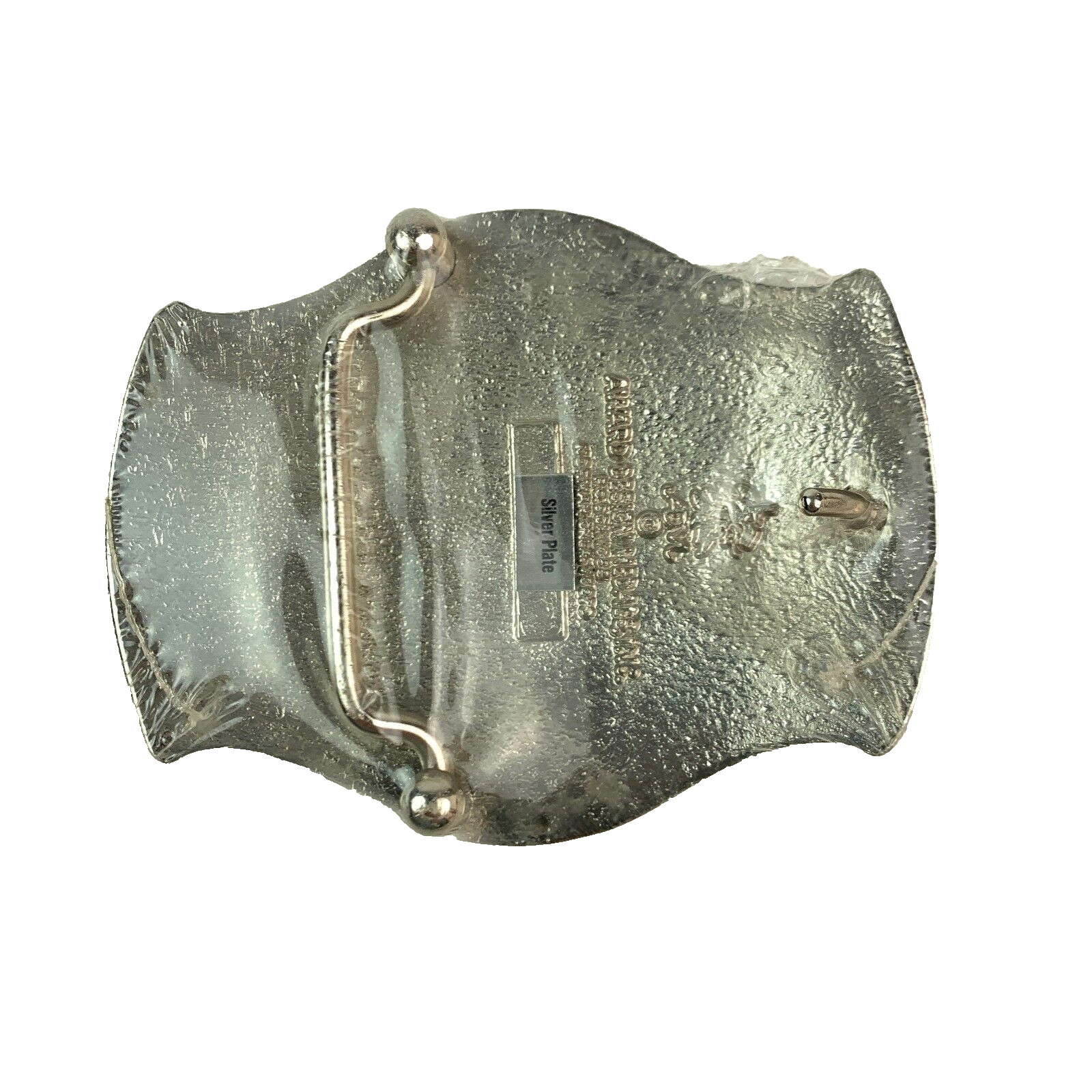 Vintage Statue Of Liberty Silver Plate Blue Metal Resin Belt Buckle ADM New