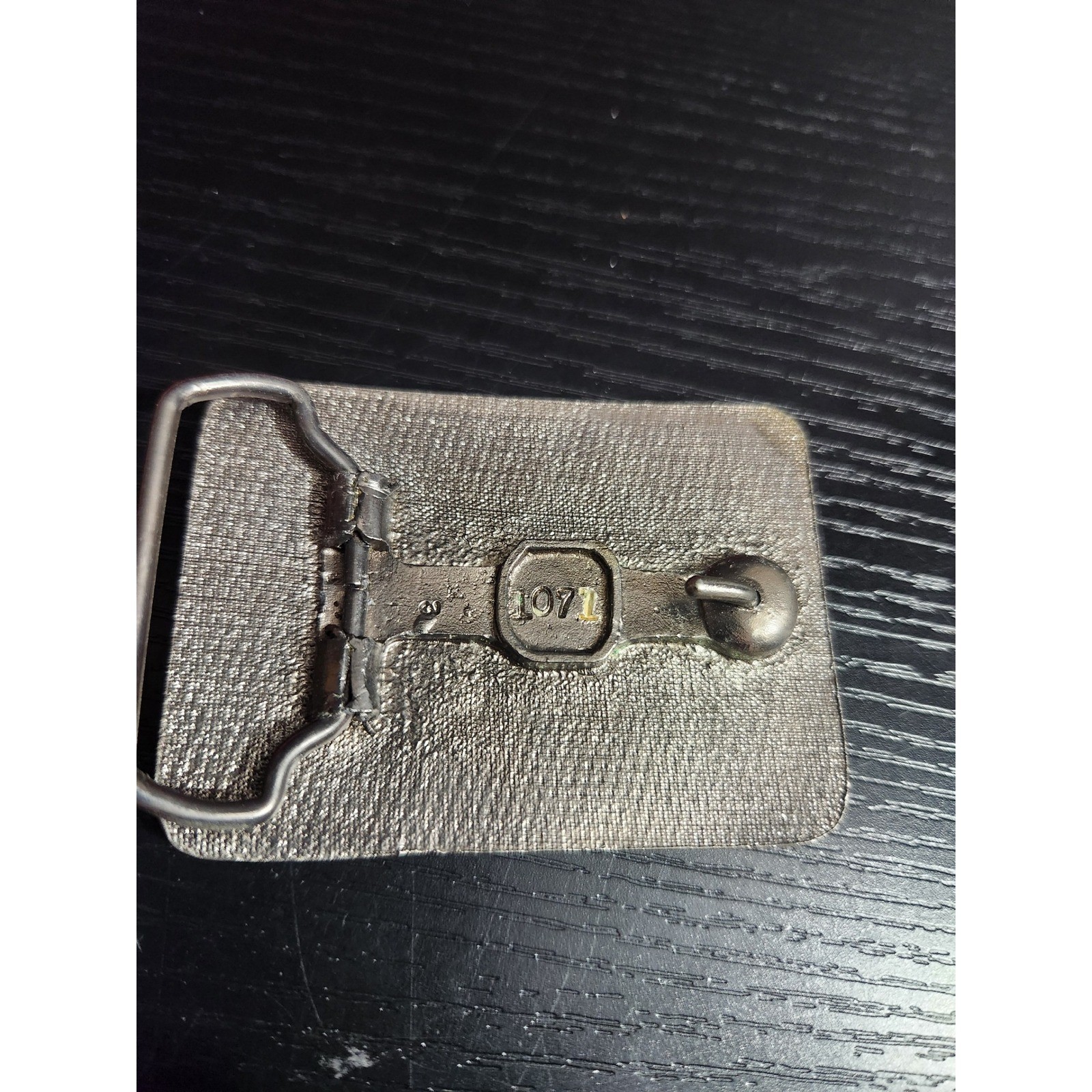 Vintage I D Rather Be Fishing Belt Buckle 1971 Pewter Tone