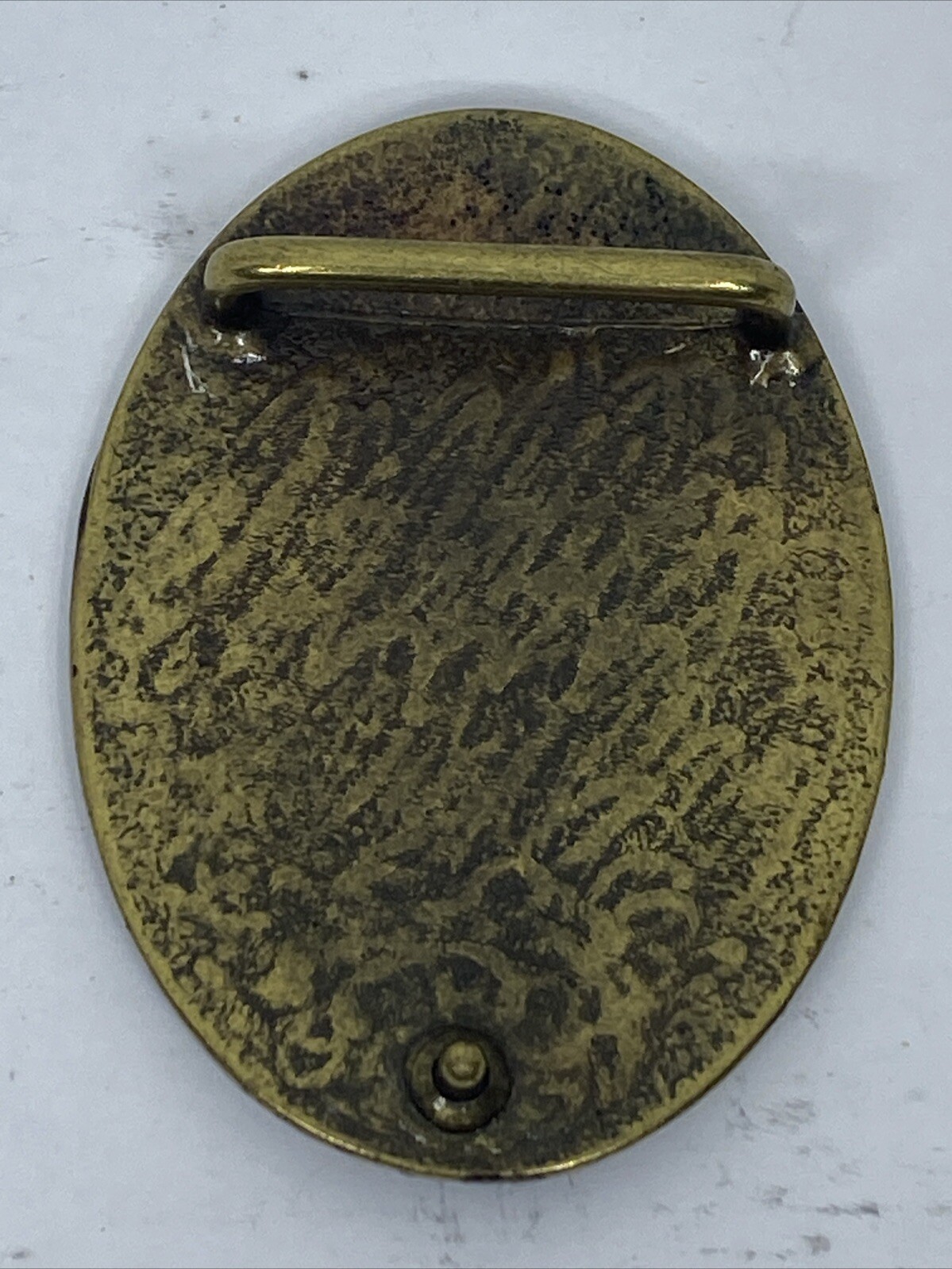 VTG Country Music Enamel Solid Brass Oval Belt Buckle Music