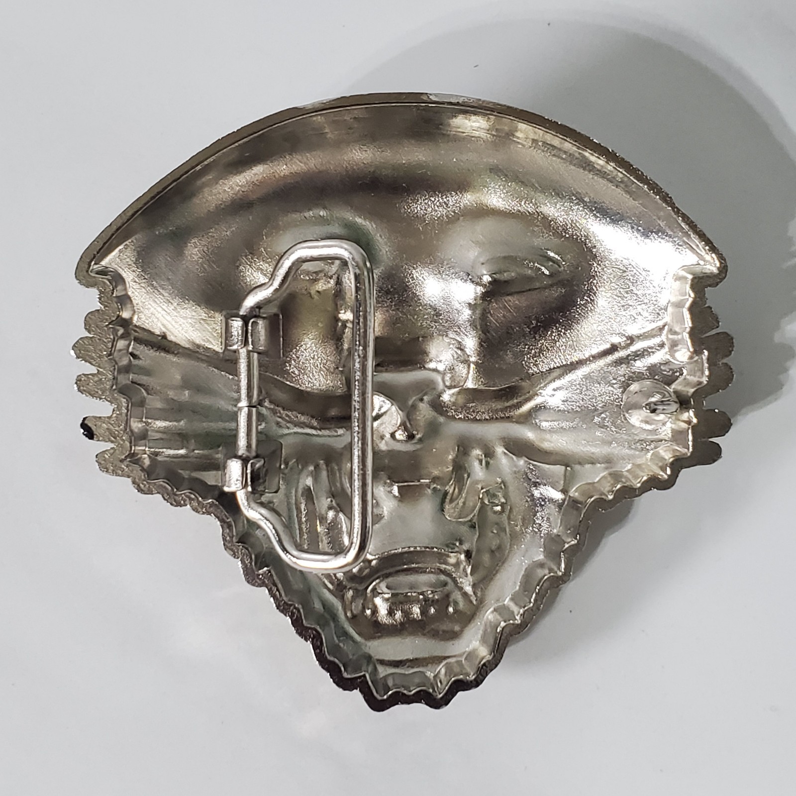 Tiger Face Belt Buckle Oversized Silver Finish Metal Green Yellow Fashion Buckle
