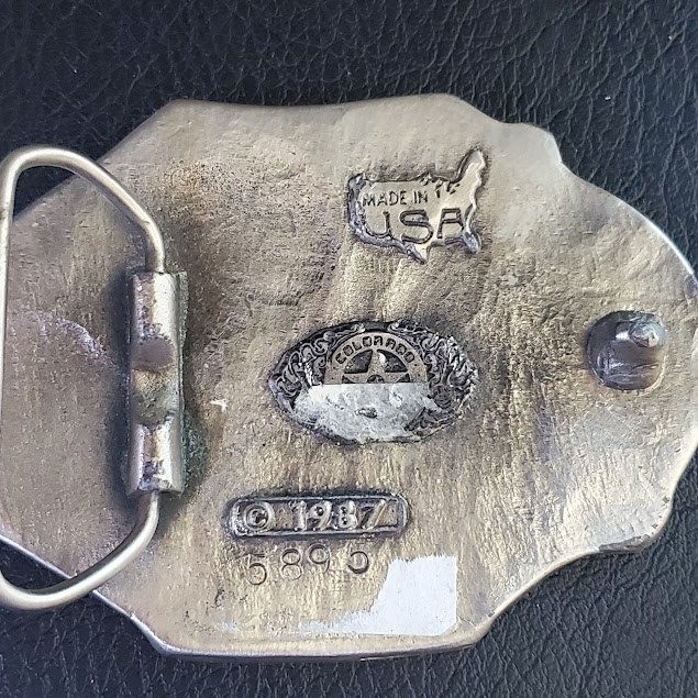 1987 Colorado Silver Star Yellowstone Eagle Belt Buckle Silver Tone USA Made
