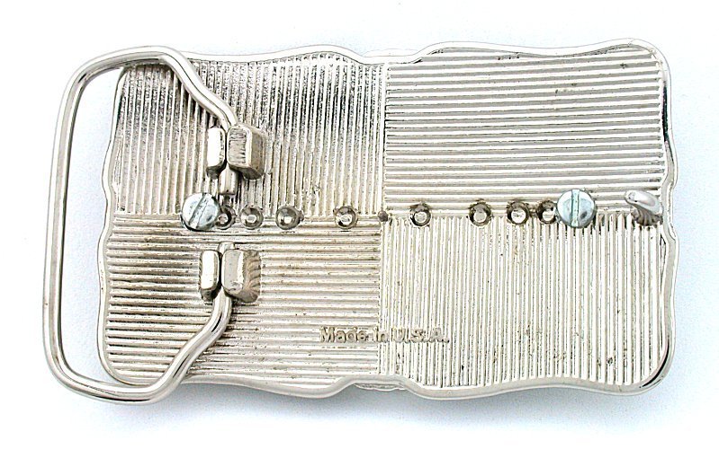 40×30 Oval Natural Lapis Cab Cabochon Silver Color Southwest Western Belt Buckle
