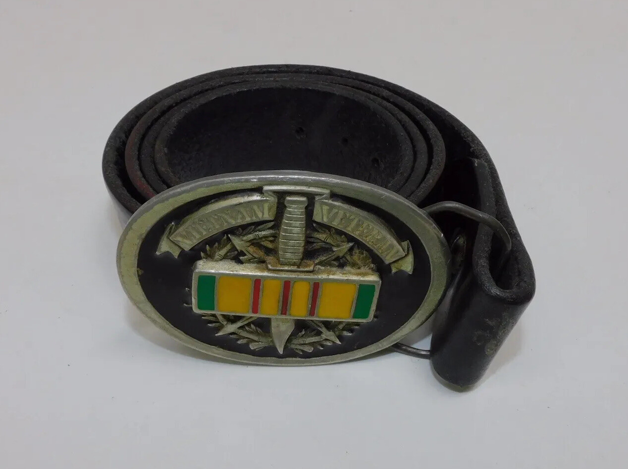 Vietnam Veteran 1996 GAP 4360 Service Medal Ribbon Belt Buckle Made in USA VGUC
